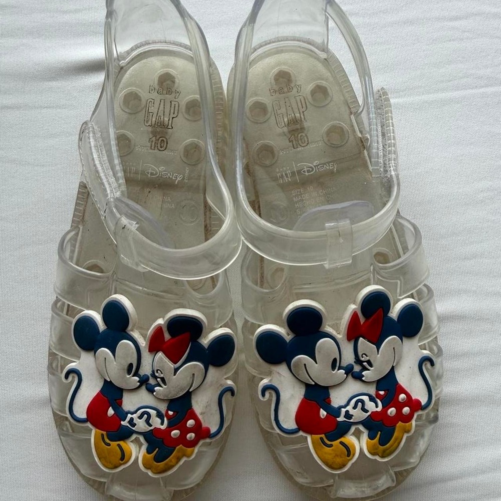 Baby Gap Disney Mickey and Minnie Mouse clear jelly sandals size 10